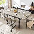 Contemporary Industrial 63.2" Extendable Dining Table with Drop Leaf, Accommodates 6