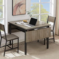 Contemporary Industrial 63.2" Extendable Dining Table with Drop Leaf, Accommodates 6
