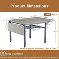 Contemporary Industrial 63.2" Extendable Dining Table with Drop Leaf, Accommodates 6