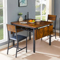 Contemporary Industrial 63.2" Extendable Dining Table with Drop Leaf, Accommodates 6