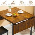 Contemporary Industrial 63.2" Extendable Dining Table with Drop Leaf, Accommodates 6