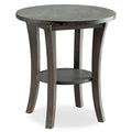Leick Home Round Side Table Featuring a Convenient Shelf
