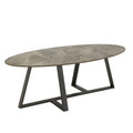iNSPIRE Q Modern Jurmala Glossy Sintered Stone Tables with Grey Metal Base