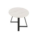 iNSPIRE Q Modern Jurmala Glossy Sintered Stone Tables with Grey Metal Base