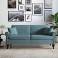 Upholstered Loveseat with Rolled Arms and 73 Nailhead Trim