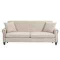 Upholstered Loveseat with Rolled Arms and 73 Nailhead Trim