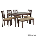 Dining Table Set with Upholstered Chairs and Bench for Kitchen and Dining Room