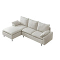 Chaise-Style L-Shaped Linen Sectional Sofa
