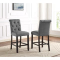 Roundhill Furniture Leviton 5-Piece Counter Height Dining Set in Antique Black Wood Finish