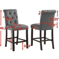 Roundhill Furniture Leviton 5-Piece Counter Height Dining Set in Antique Black Wood Finish