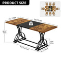 Moasis Farmhouse Rectangular Dining Table in Wood and Metal - Seats 6 to 8