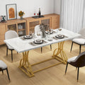 Moasis Farmhouse Rectangular Dining Table in Wood and Metal - Seats 6 to 8