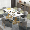 Moasis Farmhouse Rectangular Dining Table in Wood and Metal - Seats 6 to 8