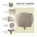Small Round Velvet Ottoman by Helena