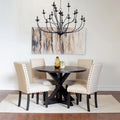Roundhill Furniture Mytzi 5-Piece Dining Set: Cross-Buck Table with 4 Elegant Chairs