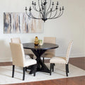 Roundhill Furniture Mytzi 5-Piece Dining Set: Cross-Buck Table with 4 Elegant Chairs