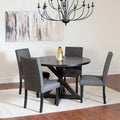 Roundhill Furniture Mytzi 5-Piece Dining Set: Cross-Buck Table with 4 Elegant Chairs