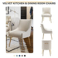 SEYNAR Set of 4 Modern Glam Boucle Velvet Dining or Vanity Chairs with Rear Handle