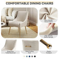 SEYNAR Set of 4 Modern Glam Boucle Velvet Dining or Vanity Chairs with Rear Handle