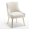 SEYNAR Set of 4 Modern Glam Boucle Velvet Dining or Vanity Chairs with Rear Handle