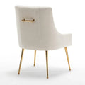 SEYNAR Set of 4 Modern Glam Boucle Velvet Dining or Vanity Chairs with Rear Handle