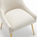 SEYNAR Set of 4 Modern Glam Boucle Velvet Dining or Vanity Chairs with Rear Handle