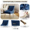 SEYNAR Set of 4 Modern Glam Boucle Velvet Dining or Vanity Chairs with Rear Handle