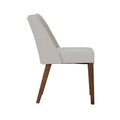 2-Piece Space-Saving Dining Chair Set with Walnut Frame and Linen Upholstery - Available in Multiple Colors