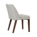 2-Piece Space-Saving Dining Chair Set with Walnut Frame and Linen Upholstery - Available in Multiple Colors