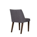 2-Piece Space-Saving Dining Chair Set with Walnut Frame and Linen Upholstery - Available in Multiple Colors