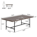 70.9-Inch Rustic Rectangle Dining Table with Metal Tube Frame