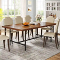 70.9-Inch Rustic Rectangle Dining Table with Metal Tube Frame