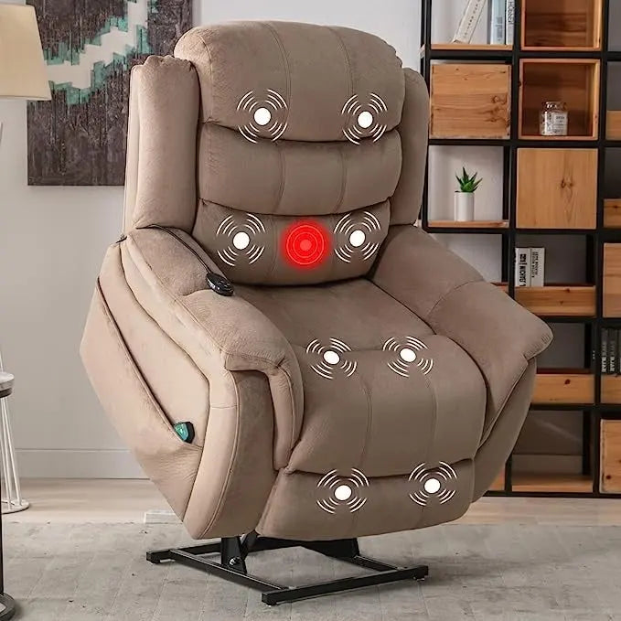 Power Lift Recliner Chair for Seniors - Lay Flat Design with Massage and Heat Features