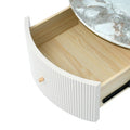 Contemporary Round Coffee Table with Dual Large Storage Drawers