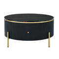 Contemporary Round Coffee Table with Dual Large Storage Drawers