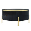 Contemporary Round Coffee Table with Dual Large Storage Drawers