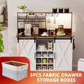 47-Inch Coffee Bar Sideboard Buffet Cabinet with 20-Color LED Lighting and 6.5FT Power Outlet
