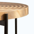 Contemporary Round Coffee Table with Cross-Leg Metal Base and Threaded Design