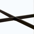 Contemporary Round Coffee Table with Cross-Leg Metal Base and Threaded Design