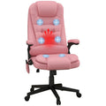 HOMCOM High Back Massage Office Chair with 6 Vibration Points and Heated Recline - PU Leather Computer Chair