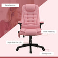 HOMCOM High Back Massage Office Chair with 6 Vibration Points and Heated Recline - PU Leather Computer Chair