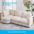 Mixoy Contemporary Minimalist Curved L-Shaped Sectional Sofa with Chaise - Luxurious Upholstered Design, Dimensions: 41.3in x 89in x 31.8in