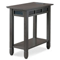 Leick Home Rustic Slate Side Table Featuring USB-C Charging Port