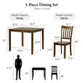 Denhour DH Basic Traditional Solid Wood 5-Piece Dining Set