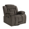 Upholstered Recliner with Rocking and Swiveling Features