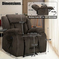 Upholstered Recliner with Rocking and Swiveling Features