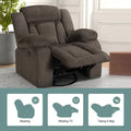 Upholstered Recliner with Rocking and Swiveling Features