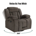 Upholstered Recliner with Rocking and Swiveling Features