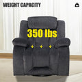 Upholstered Recliner with Rocking and Swiveling Features