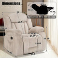 Upholstered Recliner with Rocking and Swiveling Features